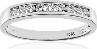 Jewelco London Platinum 1/4ct Diamond 9 Stone Channel Set Eternity Ring 2.5mm - PR0AXL3699PTJPK