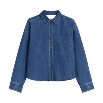 Max Mara Denim Jackets, female, Blue, Size: M Obbia Shirt