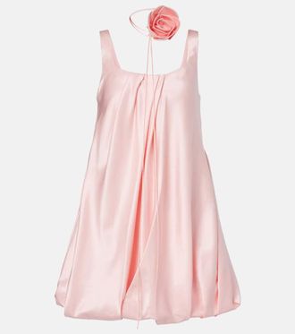 LEO LIN Suki cotton and silk satin minidress