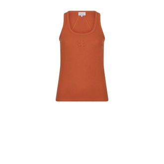Dante6 Zora Scoopneck Logo Tanktop - Dames - Tops - Oranje - Maat: L Katoen