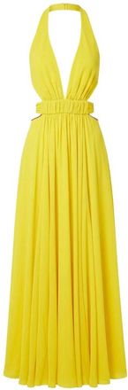 Trussardi Vestido largo con cuello halter - Dresses - Mujer - Amarillo - XS