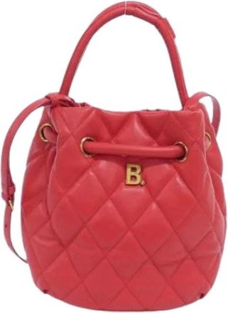 Balenciaga Pre-owned Bucket Bags, male, Red, Size: ONE SIZE Pre-owned Calf Bag