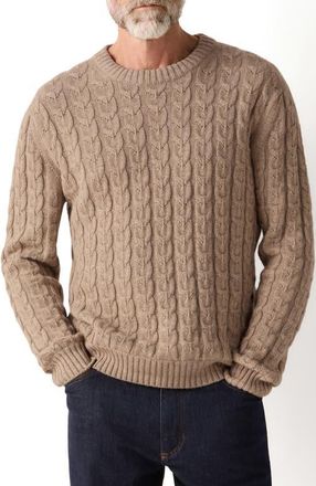 Ermenegildo Zegna Beige M&eacute;lange Linen, Cashmere & Silk Crewneck Sweater in Beige Melange at Nordstrom, Size 44 Us