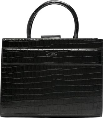 Twentyfourhaitch Serane Tote Bag - Dames - Handtassen - Zwart - ONE Size - Leer - Tassen