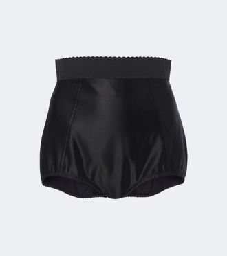 Dolce & Gabbana Scalloped satin micro shorts