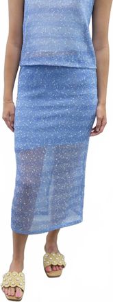 Ichi Sophie Shimmer Knit Skirt In Blue