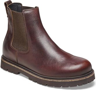 Birkenstock Mens Highwood Slip On Leather Boot In Chocolate