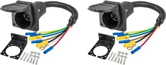 OEM Conector De Luces Para Remolque De Caravana De 7 V&iacute;as (2 Unidades), Adaptador De Cable El&eacute;ctrico De 7 Pines, Convertidor R&aacute;pido Con Soporte De Montaje