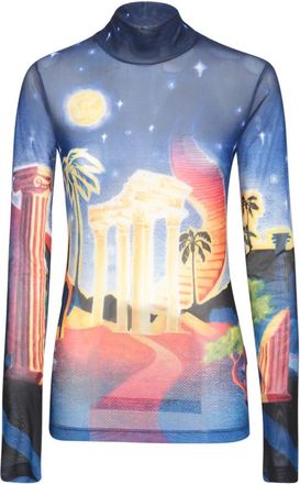Casablanca Top met hoge hals - Dames - Longsleeves - Veelkleurig - S - Polyester - Tops