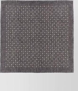 Brunello Cucinelli silk geometric-pattern scarf