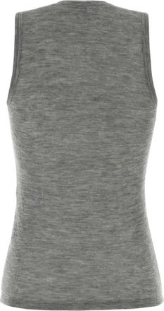 Saint Laurent Womens Cashmere Tank Top Gray Sweater