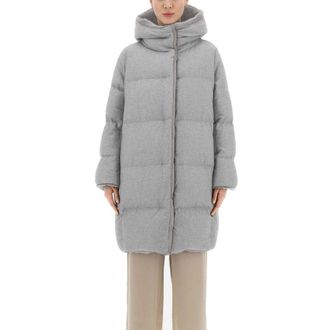 Herno Womens Gray Cashmere Coat Clothing