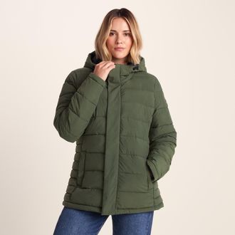 TOG24 Sleight Womens Padded Short Parka - Dark Green Polyamide - Size 18 UK