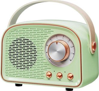 OEM Altavoz Bluetooth Retro Inal&aacute;mbrico Vintage, Altavoz Bluetooth Port&aacute;til Color Cian, Emparejamiento Tws, Memoria Usb, Tarjeta Tf Entrada Aux
