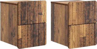 vidaXL Mesita De Noche De Pared 2 Uds. Madera Envejecida Vidaxl