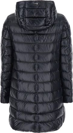 Herno Womens Down Jacket Black Tech Fabric Puffer