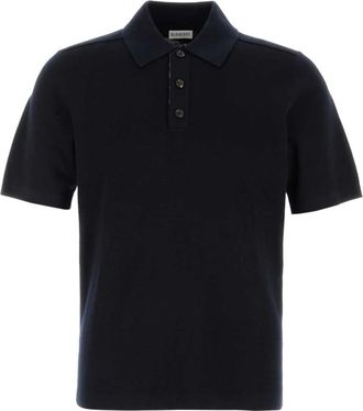 Burberry Wool Polo Shirt - Heren - Polos - Blauw - S - Wol - Tops