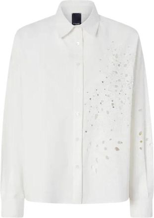 Pinko Centoundici Shirt - Dames - Overhemden - Wit - M - Katoen - Overhemden