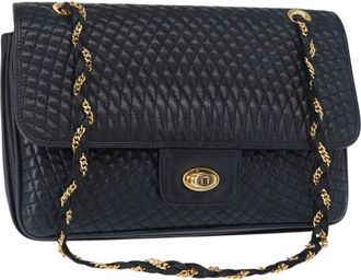 Bally Vintage Leather Leather Shoulder Bag Bag (Pre-Owned)