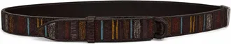 Orciani Black Cocco Nabuk Nubuck Leather Belt
