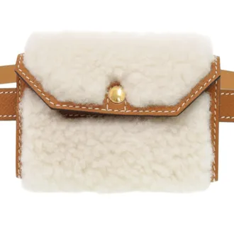 Herm&egrave;s Brown Wool Epsom Leather Fanny Pack (Pre-Owned)