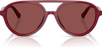 Jimmy Choo London 55mm Pilot Sunglasses in Opaline Cranberry /Violet at Nordstrom
