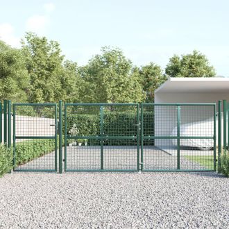Berkfield Home Mesh Garden Gate Green 400x175 cm Galvanised Steel