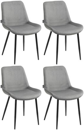 Clp Clp - Pack De 4 Sillas De Comedor Victoria En Terciopelo Gris