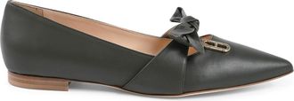 Dee Ocleppo Chic Leather Ballerina Flats with Bow Detail