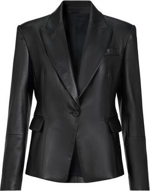 Brunello Cucinelli Nappa leather blazer in Black at Nordstrom, Size 42 It