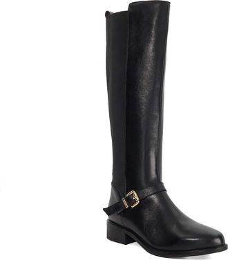 Dune London Womens Ladies Toon - Buckle Detail Leather Knee High Boots - Black - Size UK 6