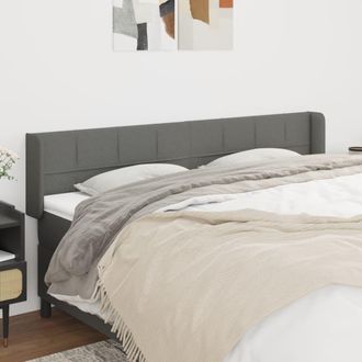 vidaXL Cabecero De Tela Gris Oscuro 203x16x78/88 Cm Vidaxl