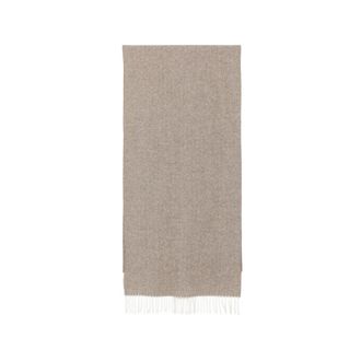 La Fileria Herringbone-pattern Fringed Scarf