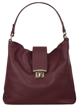 Samantha Look Shopper SAMANTHA LOOK, Damen, Gr. B/H/T: 37cm x 31cm x 16cm onesize, rot (bordeaux), Leder, unifarben, Taschen Shopper, echt Leder, Made in Italy