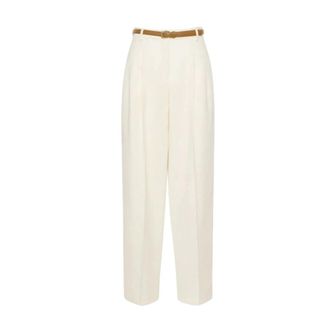 Max Mara Mstadunco Broek - Dames - Broeken - Wit - Maat: XS Katoen
