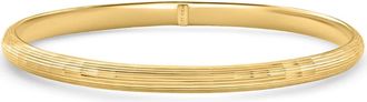 Pompeii3 5mm Brushed Bangle Bracelet 18k Yellow Gold Over Silver