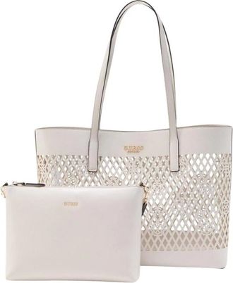 Guess Tote Bags, female, White, Size: ONE SIZE Handbag with Inner Pouch