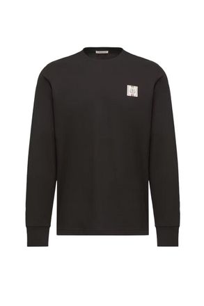 Moncler PATCH LOGO LS COTTON T SHIRT Size: XXL, colour: BLACK
