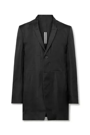 Rick Owens Lido Slim-Fit Silk Grain de Poudre Blazer