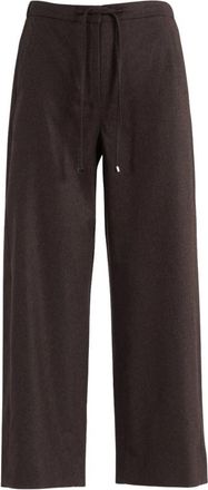 Max Mara Floria Wijde Broek - Dames - Wijde Broeken - Bruin - L - Wol - Broeken