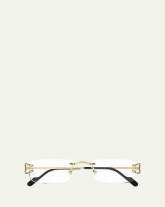 Cartier Mens Rimless Metal Optical Glasses