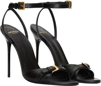 Balmain Anthem smooth leather sandals in Black at Nordstrom, Size 42