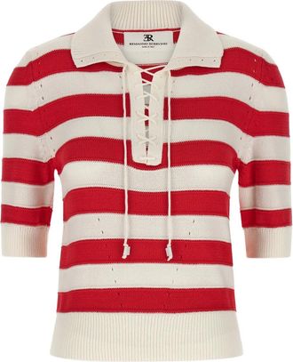 Ermanno Scervino striped polo shirt - women - Cotton/Polyamide - 40 - Red