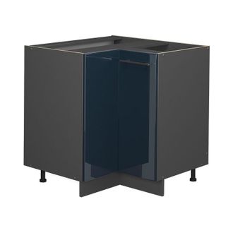 Vicco Armario De Esquina Fame-line, Azul Oscuro Alto Brillo, 80.5 Cm Sin Encimera Vicco