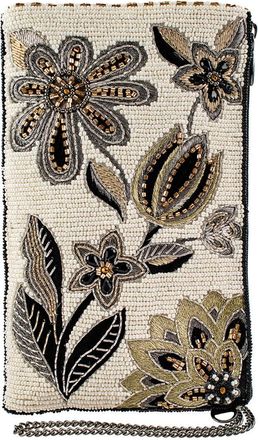 Mary Frances Womens Breezy Crossbody Phone Bag, Ivory, One Size