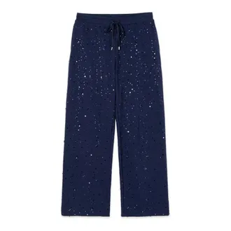Oltre Broeken, Dames, Blauw, XL, Katoen, Sequin Joggers