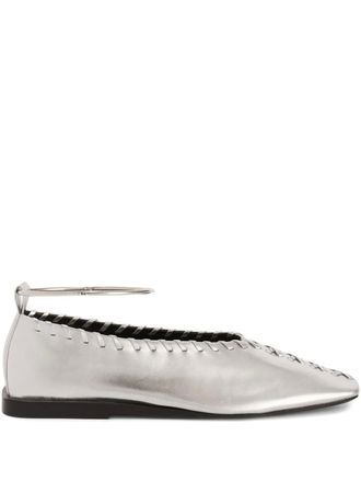 Jil Sander metallic ballet flats - Silver