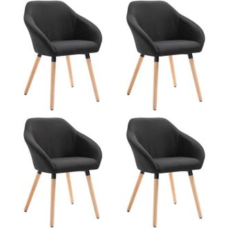 vidaXL Sillas De Comedor 4 Unidades Tela Negras Vidaxl