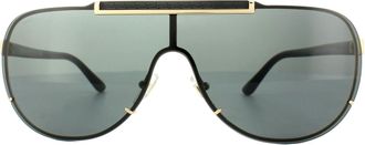 Versace Shield Gold Grey Sunglasses