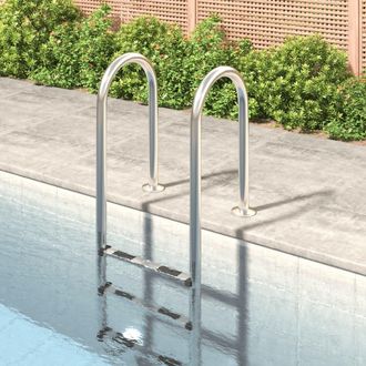vidaXL Escalera Para Piscina Acero Inoxidable 304 54x38x158 Cm Vidaxl